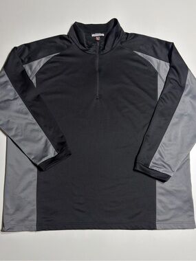 Antigua Black and Gray Athletic Quarter-Zip Pullover Mens